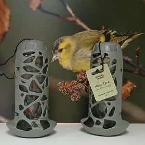 Fóðrari; endurunnið plast og endurnýtt glerflaska