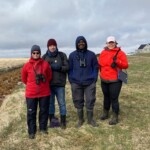 Starfsmenn Fuglaverndar, RSPB og Land og skóga í vettvangsferð við Odda á Rangárvöllum.