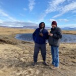 Samstarfsmenn frá bresku fuglaverndarsamtökunum RSPB við Hvalfjörð.